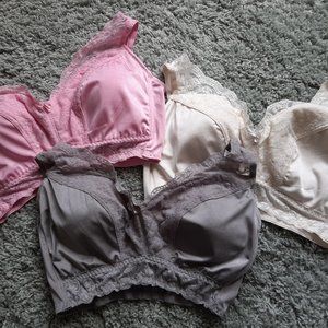 Rhonda Shear Lace Leisure Pin Up Bra 3 pk Size 2X